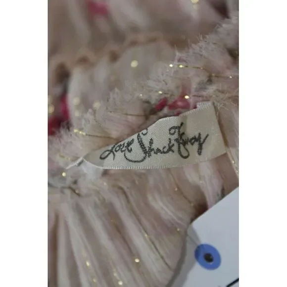 Love Shack Fancy Womens Blouson Floral Beige Long Sleeve Silk Dress Size XS - Picture 6 of 6